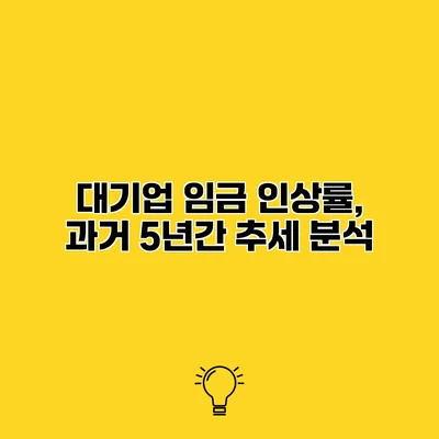 대기업 임금 인상률, 과거 5년간 추세 분석