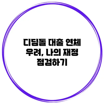 디딤돌 대출 연체 우려, 나의 재정 점검하기