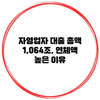 자영업자 대출 총액 1,064조, 연체액 높은 이유