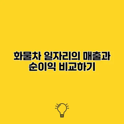 화물차 일자리의 매출과 순이익 비교하기