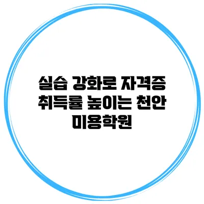실습 강화로 자격증 취득률 높이는 천안 미용학원